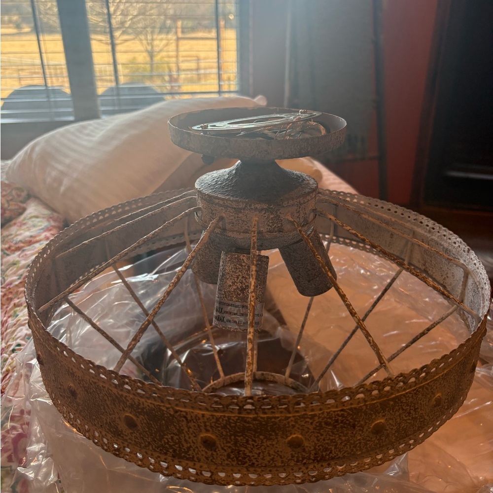 Rustic Gray Ceiling Light Fixture - Picture 7 of 7